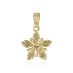 I3 Yellow Diamond Silver Pendant