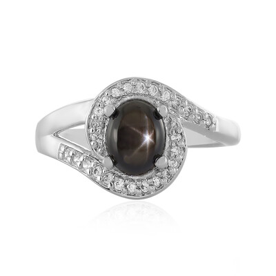 Black Star Sapphire Silver Ring