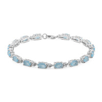 Blue Pastel Quartz Silver Bracelet