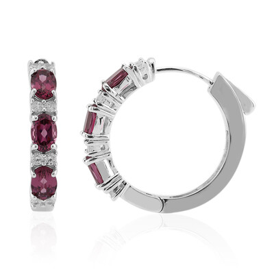 Malaya Garnet Silver Earrings