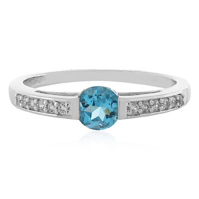 Swiss Blue Topaz Silver Ring