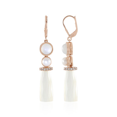 White Chalcedony Silver Earrings (KM by Juwelo)