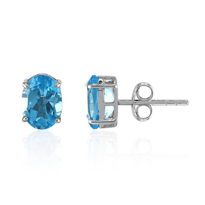 Swiss Blue Topaz Silver Earrings