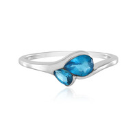 Neon Blue Apatite Silver Ring