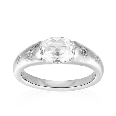 White Topaz Silver Ring