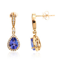 10K AAA Tanzanite Gold Earrings