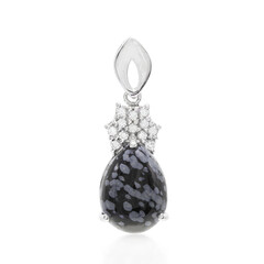 Snowflake Obsidian Silver Pendant