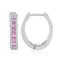 Unheated Ceylon Pink Sapphire Silver Earrings