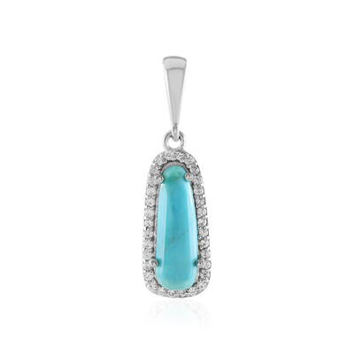 Kingman Blue Mojave Turquoise Silver Pendant