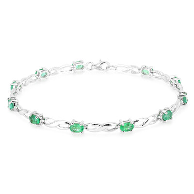 Zambian Emerald Silver Bracelet