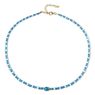 Neon Blue Apatite Silver Necklace (Riya)