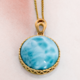 14K Larimar Gold Pendant