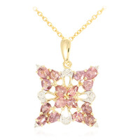 18K Unheated Padparadscha Sapphire Gold Necklace (AMAYANI)