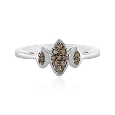 I2 Champagne Diamond Silver Ring