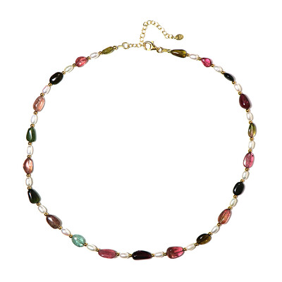 Fancy Tourmaline Silver Necklace (Riya)