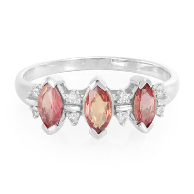 Sunset Ruby Silver Ring