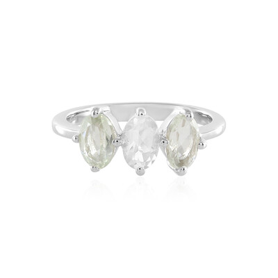 Green Amethyst Silver Ring