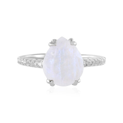 Rainbow Moonstone Silver Ring