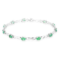 Zambian Emerald Silver Bracelet