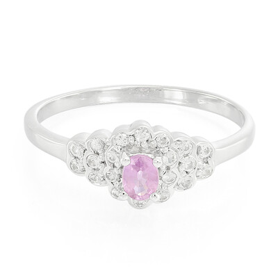 Unheated Ceylon Purple Sapphire Silver Ring