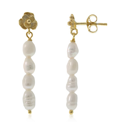 White Freshwater Pearl Silver Earrings (Joias do Paraíso)