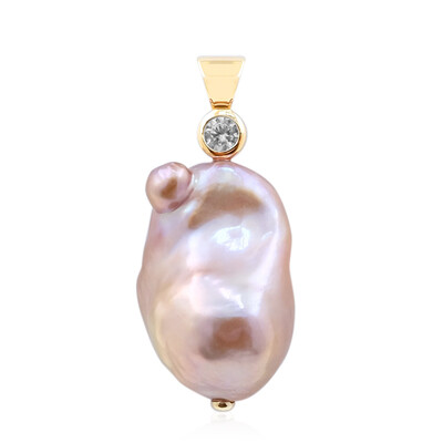 9K Purple Freshwater Pearl Gold Pendant