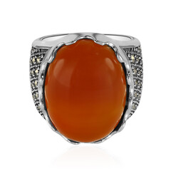 Red Agate Silver Ring (Annette classic)