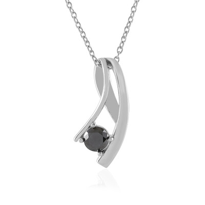 Black Diamond Silver Necklace