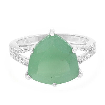 Green Chalcedony Silver Ring