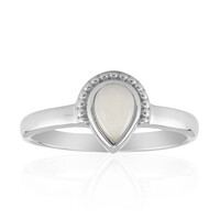 White Opal Silver Ring