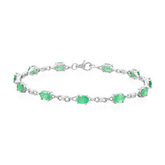 Zambian Emerald Silver Bracelet