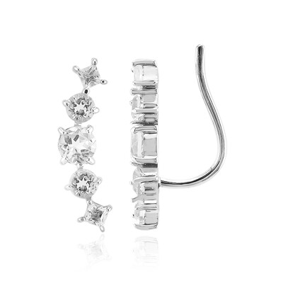 White Topaz Silver Earrings