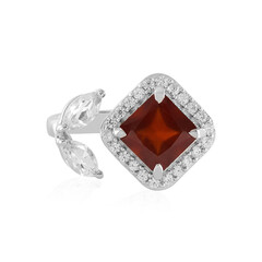 Hessonite Garnet Silver Ring