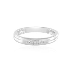 I2 (J) Diamond Silver Ring