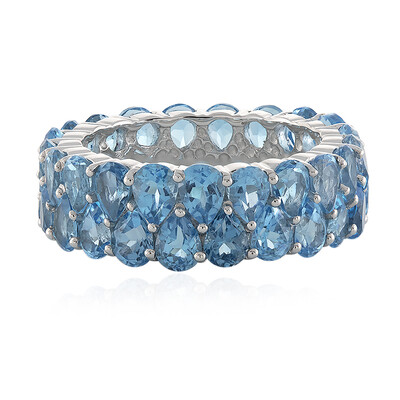 Swiss Blue Topaz Silver Ring