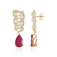 14K Madagascar Ruby Gold Earrings (de Melo)