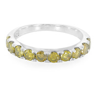 Yellow Diamond Silver Ring