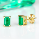 10K AAA Zambian Emerald Gold Earrings