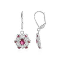 Rubellite Silver Earrings