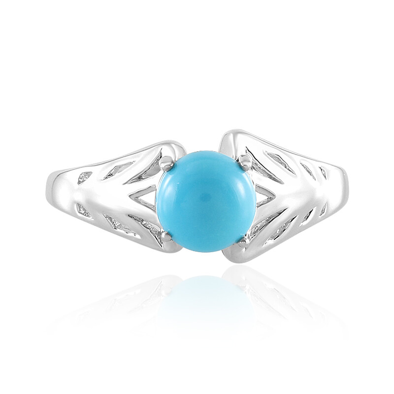 Good Sterling Silver Ring with Turquoise Cabochon