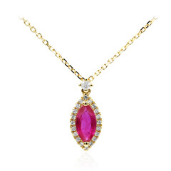 18K AAA Mozambique Ruby Gold Necklace (CIRARI)