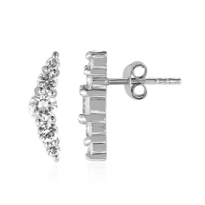 White Topaz Silver Earrings