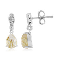 Rutile Quartz Silver Earrings