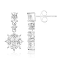 White Topaz Silver Earrings