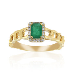 10K AAA Zambian Emerald Gold Ring