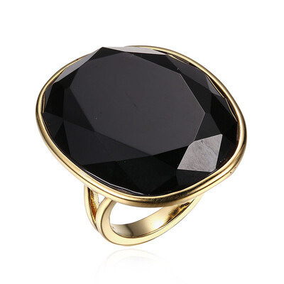 Black Agate Silver Ring