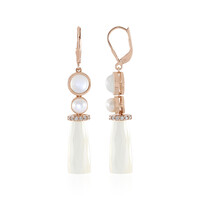 White Chalcedony Silver Earrings (KM by Juwelo)