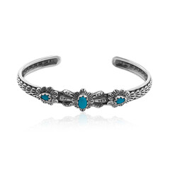 Sleeping Beauty Turquoise Silver Bangle (Desert Chic)