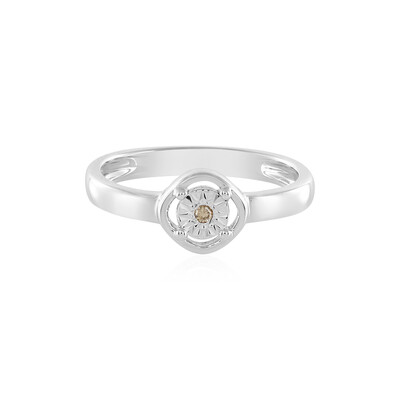 I3 Champagne Diamond Silver Ring