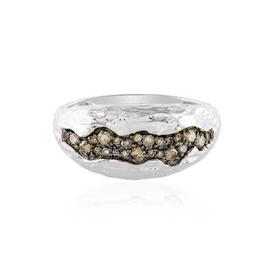 I2 Champagne Diamond Silver Ring (de Melo)